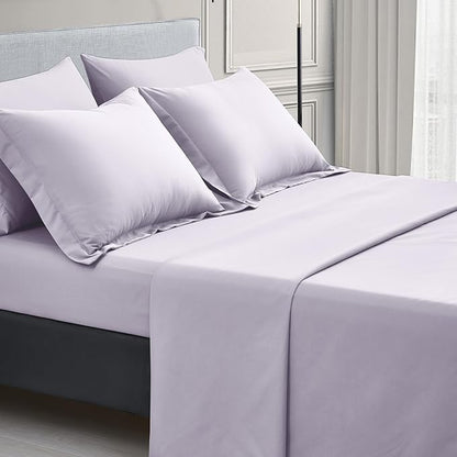 Maple&Stone Lavender Comforter Set Full, 7 Pieces Bed in a Bag Light Purple - Lightweight Bedding Set with Comforter, Sheets, Pillowcases & Shams, Lilac Purple