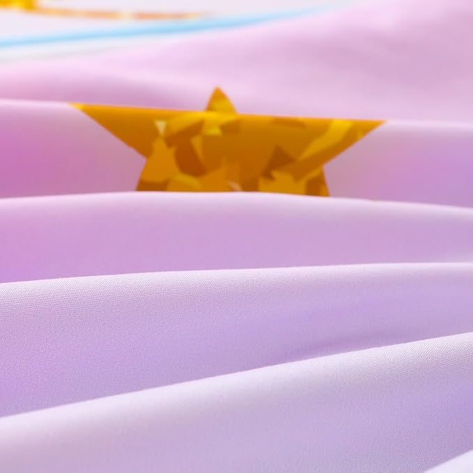 6 Pieces Unicorn Comforter Sets,3D Pink Blue Unicorn Flower Pattern,Decorative 6 Piece Bedding Sets with Comforter,Flat Sheet,Fitted Sheet,Throw Pillow Cover,Pillow Shams,Queen Size