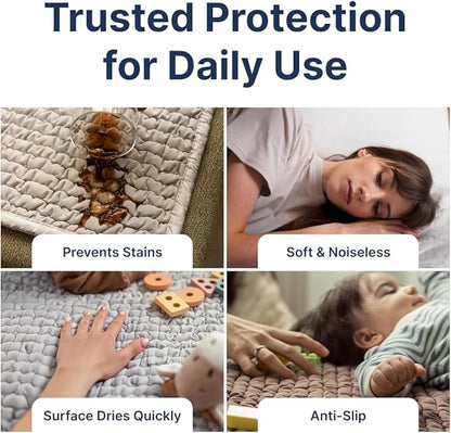 PAULATO BY GA.I.CO. Waterproof Blanket – 24x86” Changing Absorbent Pad for Incontinence – Machine Washable Stain-Resistant Protector for Couch Sofa or Bed – Reusable Waterproof Cover - Marsala