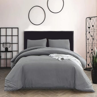 Pureant Grey Comforter Set Full 3Pcs Dark Gray Bedding Comforter Sets Gray Comforter Full Size Soft Men Boys Elegant Gray Comforter Charcoal Grey Full Size Quilts Luxurious Smoke Grey Bedding