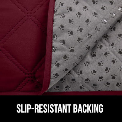 GORILLA GRIP Waterproof Couch Cover for Dogs, Gripped Slip Resistant Backing, Leak Proof Washable Dog Blanket Covers Sofa, Bed, Sectional, Crate, Car, RV Seats, Pet Puppy Essentials, 30x70 Burgandy