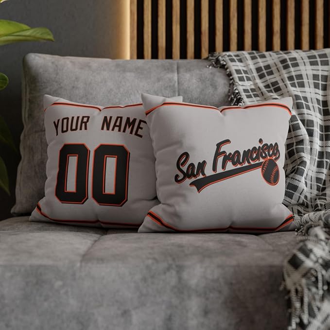 ANTKING San Francisco Throw Pillow 2 Packs Custom Name and Number for Men Women Boy Personalized Gifts