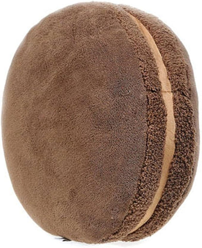ChezMax Macaron Pillow Plush Back Bolster Cushion Microbead Throw Pillow Case Round Seat Cushion Home Decor Pillow for Sofa Bedroom Office Dormitory Car 14.5" Chocolate