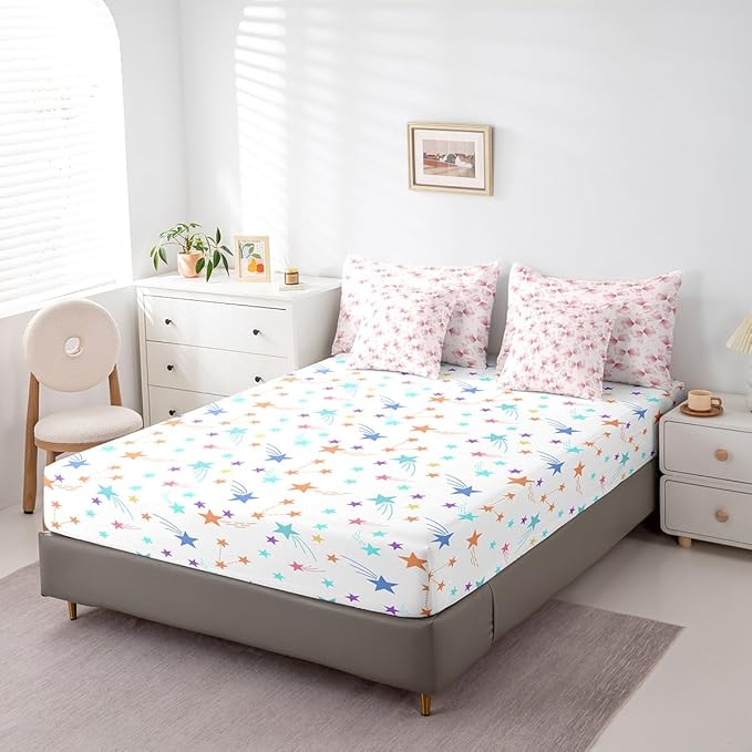 Feelyou Pink Bow Comforter Set with Sheets Full Size Kids Bowknot 7 Pieces Bedding Set for Boys Girls Teens Gift for Girls Women Bed in a Bag Breathable Princess Décor Bed Set
