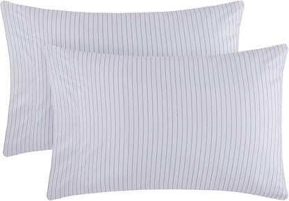 Mellanni Pillow Cases - Luxury, Extra Soft, Cooling Pillow Covers - 2 PC Iconic Collection Pillowcases - Envelope Closure (King 20" x 40", Pinstripe Gray)