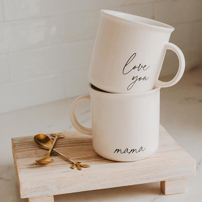 Sweet Water Decor Mama Campfire Mugs - 11oz Cute Coffee Mugs for Hot & Cold Drinks - Dishwasher & Microwave Safe - Ceramic Travel Mug - Ideal Tea and Espresso Mug