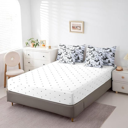 Erosebridal 7 Pcs Comforter Set Twin Size,Rustic Animal Bed in a Bag with Flat Sheet and Fitted Sheet for Kids and Adults,Farmhouse Cabin Lodge Bedding Set with Pillowcases and Cushion Cases