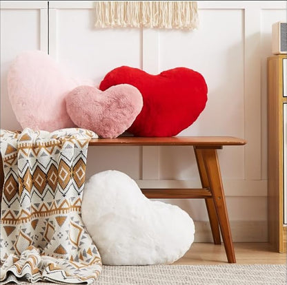 YRXRUS Heart Pillows, Love Heart Shaped Pillow, Rose Cute Heart Pillow for Gifts, Shaped Throw Pillows for Her, Kids, Women, Girls Home Decoration, 10X11 Inch