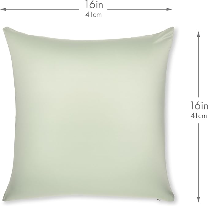 PILLOWY 16"x16" Throw Pillowcases (Cover Only) - 85/15 Nylon, Spandex - Luxurious, Silky, Stretchy & Soft - 1Pcs Solid Color - A Perfect Choice for Couch Chairs Sofa Bed Adult/Kids Bedroom, Cadet Grey