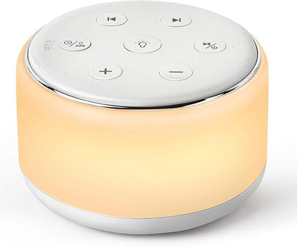 FamiSym White Noise Sound Machine Baby for Sleeping with Night Light – 34 Soothing Sounds, Rechargeable White Noise Machine for Kids Adults, Portable Lullaby Sleep Machine Baby Soother Home Travel