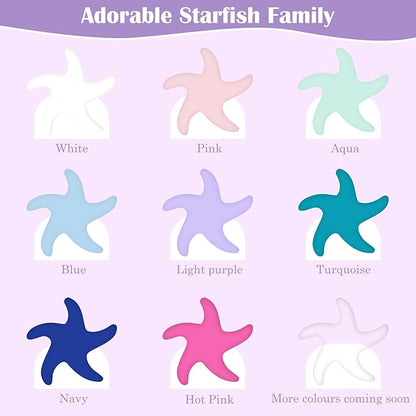 Marble Empire Starfish Pillow for Couch and Bed, Coastal Decor Throw Pillow, Ocean Beach Theme Accent Pillow for Living Room（Purple）