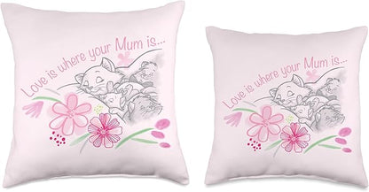 Disney The Aristocats Love is Where Your Mum is Mother’s Day Throw Pillow