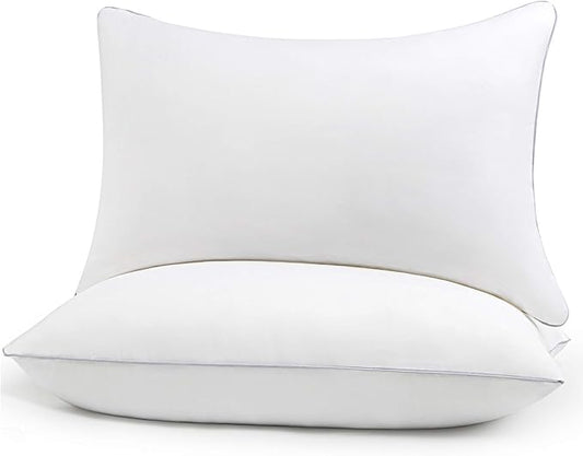 HIMOON Bed Pillows for Sleeping 2 Pack,Queen Size Cooling Pillows Set of 2,Top-end Microfiber Cover for Side Stomach Back Sleepers