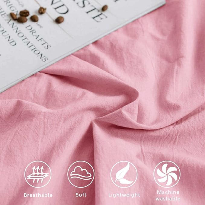 ETDIFFE Pink Comforter Set Queen Size, 3 Piece Soft & Lightweight Bedding Set - All Season Microfiber Down Alternative Bed Comforter with 2 Pillowcases for Women
