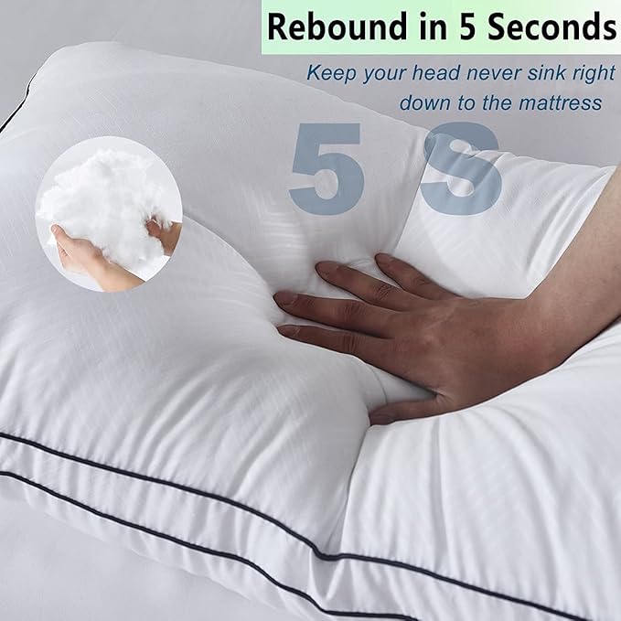 Gehannah Bed Pillows for Sleeping, Luxury Plush Soft Pillow with Home and Hotel, Breathable Microfiber Cover Skin-Friendly Pillows for Side Back Sleepers