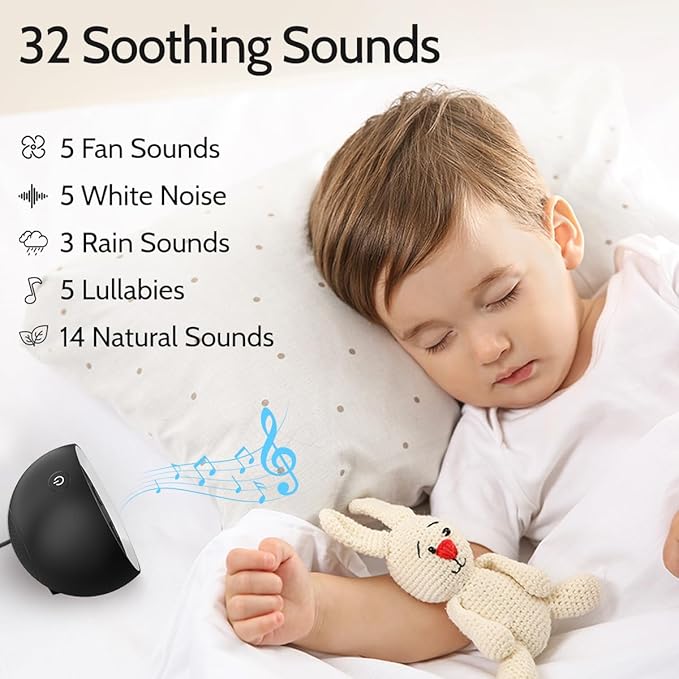 White Noise Machine Sleep Sound Machine with 32 Soothing Sounds Loud Brown Noise Machine with 36 Volume Levels 4 for Baby Kid Adults Noise Cancelling Machine Timer for Office Privacy