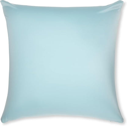 PILLOWY 26"x26" Throw Pillow - Sweat Baby Blue: 1Pcs Luxurious Premium Microbead Pillow with 85/15 Nylon/Spandex Fabric. Forever Fluffy, Outstanding Beauty & Support. Silky, Soft & Beyond Comfortable