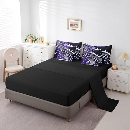 Feelyou Football 7 Pieces Comforter Sets Twin Size Kids Rugby Sports Bedding Set for Boys Kids Teen Sports Theme Football City Bed in a Bag with Comforter, Sheets, Pillowcases & Cushion Cover