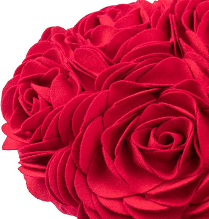 JWH Valentine's Day Throw Pillow Covers Decorative Flower Accent Pillow Cases Heart Shaped Cushion for Couch Living Room Bed Chair 14 x 16 Inches Red