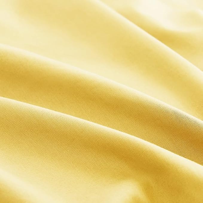 CLOTHKNOW Yellow Twin/Twin XL Comforter Set 3Pcs Light Yellow Bedding Comforter Sets Soft Cozy Bed Comforter Women Men Bedding Sets