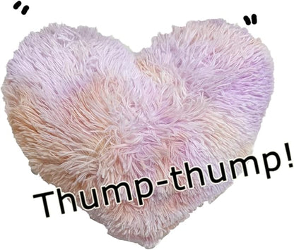 MorroMorn Fluffy Heart Throw Pillows, Shaggy Decorative Pillow for Sofa Couch Bed, Cute Room Decor Decorations for Women Girls Kids (Tie-dye Magic)