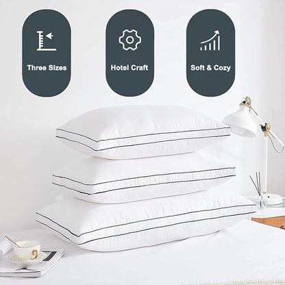 Gehannah Bed Pillows for Sleeping, Luxury Plush Soft Pillow with Home and Hotel, Breathable Microfiber Cover Skin-Friendly Pillows for Side Back Sleepers