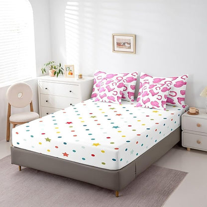 Feelyou Pink Western Cowgirl Comforter Set with Sheets King Size Kids West Cowboy 7 Pieces Bedding Set for Boys Girls Teens Rodeo Horseshoe Hat Bed in a Bag Grunge Design Bed Set