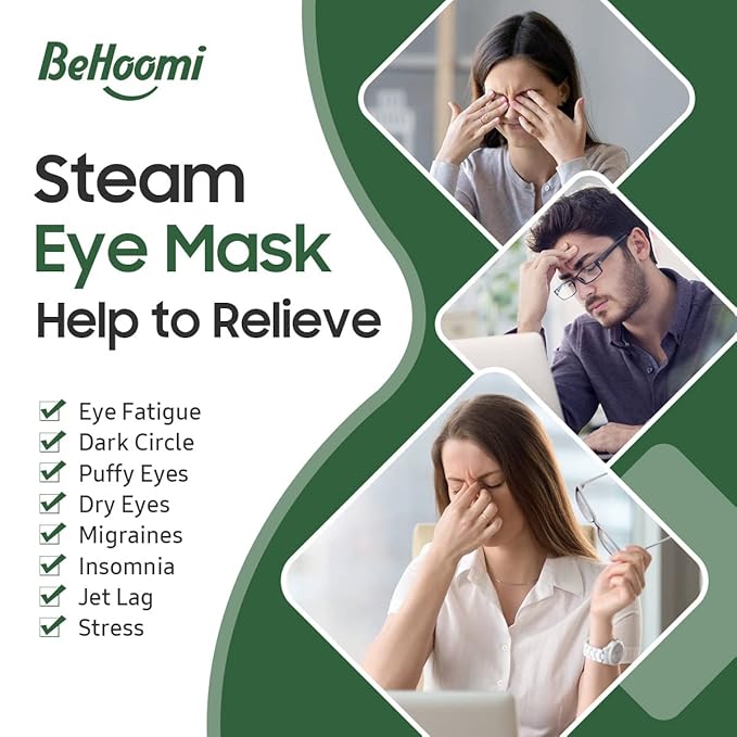 30Packs Steam Eye Mask, Heated Eye Mask Warm Compress for Eyes, Self Heating Disposable Steam Mask for Home Sleep, Spa, Travel Essentials & Relaxation Gifts, Stocking Stuffers (Tea Tree)