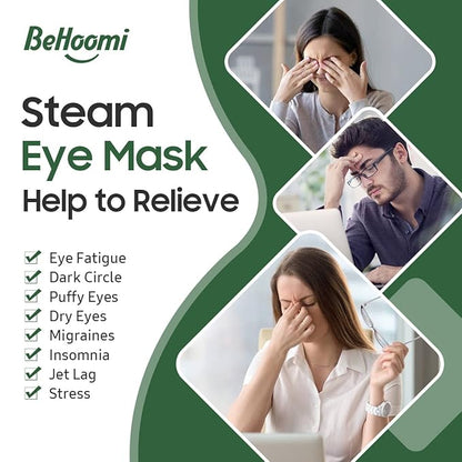 30Packs Steam Eye Mask, Heated Eye Mask Warm Compress for Eyes, Self Heating Disposable Steam Mask for Home Sleep, Spa, Travel Essentials & Relaxation Gifts, Stocking Stuffers (Tea Tree)