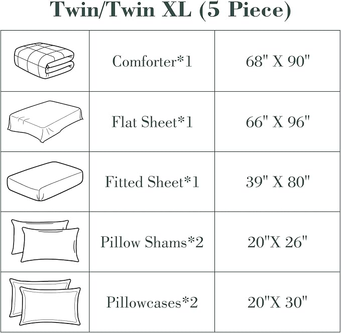 EMME Twin Comforter Set - 5 Piece, Ultra Soft Grey Bedding Sets Twin, Bed in a Bag, All Season Brushed Bed Set with 1 Comforter, 1 Flat Sheet, 1 Fitted Sheet, 1 Pillowcase and 1 Pillow Sham