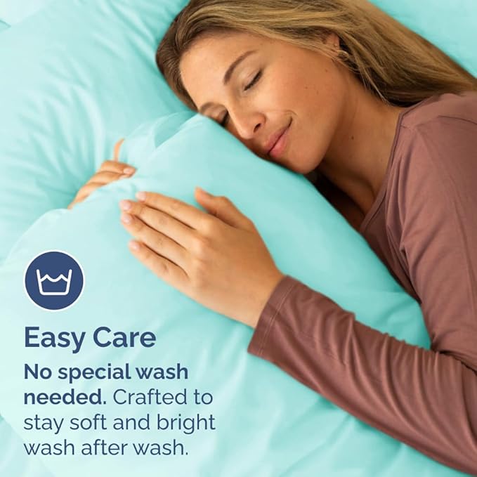 Queen Pillow Cases Set of 6 - Ultra Soft Hotel Quality Pillowcase Covers - Comfy, Cozy & Wrinkle Free - Shrink, Stain and Fade Resistant - Machine Washable Pillow Protectors - 6 Piece Set - Spa Blue