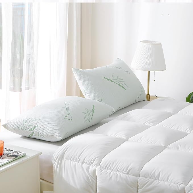 Single Memory Foam Pillows King Size Set of 1, Cooling Rayon Pillow with Breathable Cover, Bed Pillow for Sleeping 1 Pack, Firm Adjustable for Neck Support, Hotel Quality Rest Pillow 20" x 36"