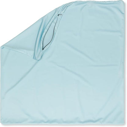 PILLOWY 16x16 Throw Pillowcase (Cover Only) -85/15 Nylon, Spandex -Luxurious, Silky, Stretchy & Soft - 1Pcs Solid Color -A Perfect Choice for Couch Chairs Sofa Bed Adult/Kids Bedroom, Sweat Baby Blue