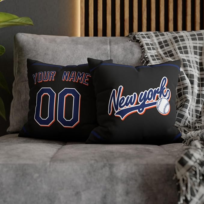ANTKING New York M Throw Pillow Custom Name and Number for Men Women Boy Personalized Gift