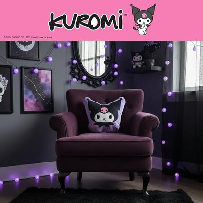 Hello Kitty & Friends Kuromi Bedding Super Soft Plush Decorative Pillow, One Size, (100% Officially Licensed Product) by Franco
