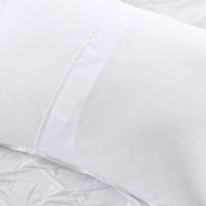 Comfort Spaces Comforter for Queen Size Bed, Ogee Ruched with Crinkle Texture, Breathable Comforter Set Queen, All Season Lightweight Bedding Set, Shams, Décor Pilow, Full/Queen White 4 Piece