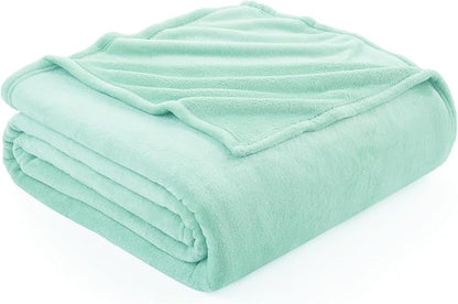 Hansleep Fleece Lake Green Throw Blanket, Super Soft Blanket Flannel Fuzzy Plush Cozy Blanket for All Seasons, Lake Green, Throw 50x60 Inches