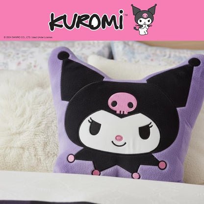 Hello Kitty & Friends Kuromi Bedding Super Soft Plush Decorative Pillow, One Size, (100% Officially Licensed Product) by Franco