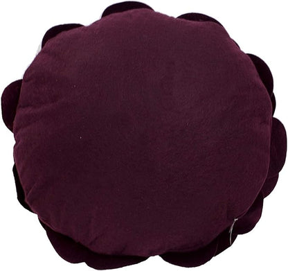 Fennco Styles Eva's Flower Garden Decorative Filled Throw Pillow 13" Round - Wine Floral Accent Pillow for Home, Couch, Bed, Living Room, Holiday and Office Décor