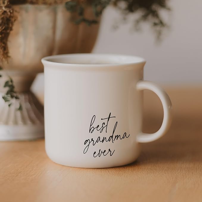 Sweet Water Decor Best Grandma Ever Camping Mugs - 11oz Cute Coffee Mugs for Hot & Cold Drinks - Dishwasher & Microwave Safe - Ceramic Travel Mug - Ideal Tea and Espresso Mug