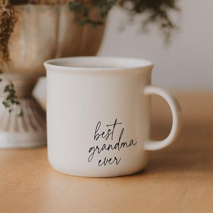 Sweet Water Decor Best Grandma Ever Camping Mugs - 11oz Cute Coffee Mugs for Hot & Cold Drinks - Dishwasher & Microwave Safe - Ceramic Travel Mug - Ideal Tea and Espresso Mug
