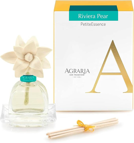 AGRARIA PetiteEssence Botanical Home Fragrance Gift Set, Hand Crafted Sola Flower Scented Oil Reed Diffuser for All Occasions