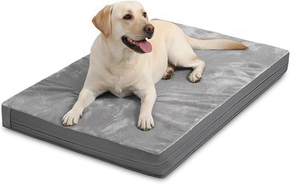 Waterproof Dog Beds Large Sized Dogs, Washable Orthopedic Pet Bed with Removable Cover Reversible, Foam Pets Bed Durable Anti-Slip Bottom, 36"x27", Gray