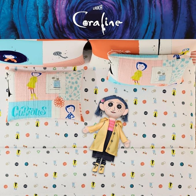 Coraline Cuddle Pillow Plush, Kids Bedding Super Soft Plush Pillow, (Officially Licensed Product) by Franco