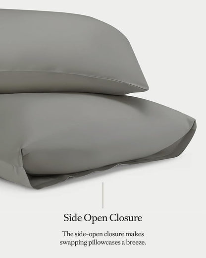 Cozy Earth Standard Pillowcases Set of 2 - Made of 100% Viscose from Bamboo, Ultra-Soft & Luxury, Woven from Naturally Breathable & Lightweight Fabric - Dove Grey