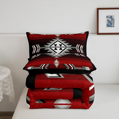 Erosebridal Rustic Western Bedding Sets Twin Southwestern Aztec Comforter Set for Men Boys,Farmhouse Bohemian Geometric Bedding Comforter Sets Exotic Ethnic American Native Quilt Duvet 2 Pcs