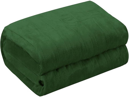 Electric Heated Blanket Twin Size 62"x84", Fast Heating Throw, Soft Plush Microplush for Bed & Couch, 10 Hours Auto Off & 5 Heating Levels, Machine Washable, Gifts for Grandma & Family-Green