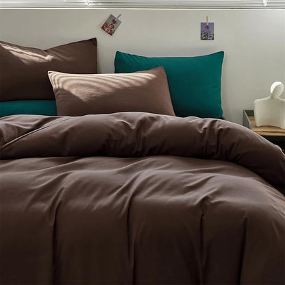 Houseri Brown Queen Comforter Set, 3 Pieces Mocha Bedding Chocolate Comforters Queen Size Teen Boys Men Coffee Color Chestnut Comfy Soft Vintage Deep Brown Fluffy Warm Farmhouse Bed Quilts Sets Queen