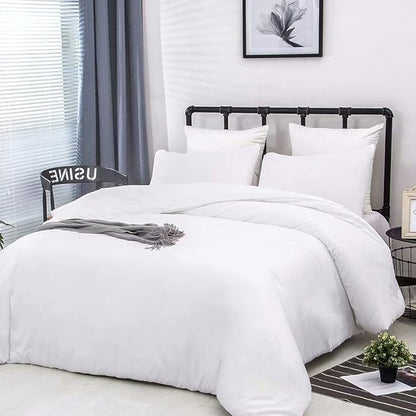 CLOTHKNOW White King Size Comforter Set 3Pcs White Bedding Comforter Sets Soft All Season Men Women Comforter Sets with 2 x Pillow Cases