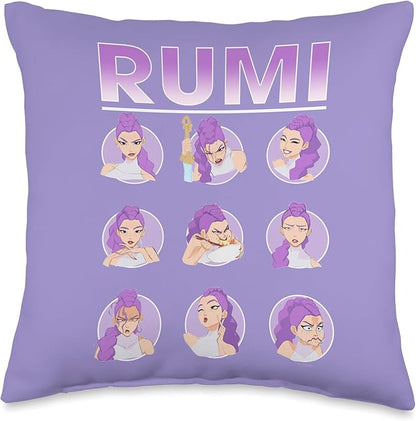 Kpop Demon Hunters Rumi Expressions Throw Pillow